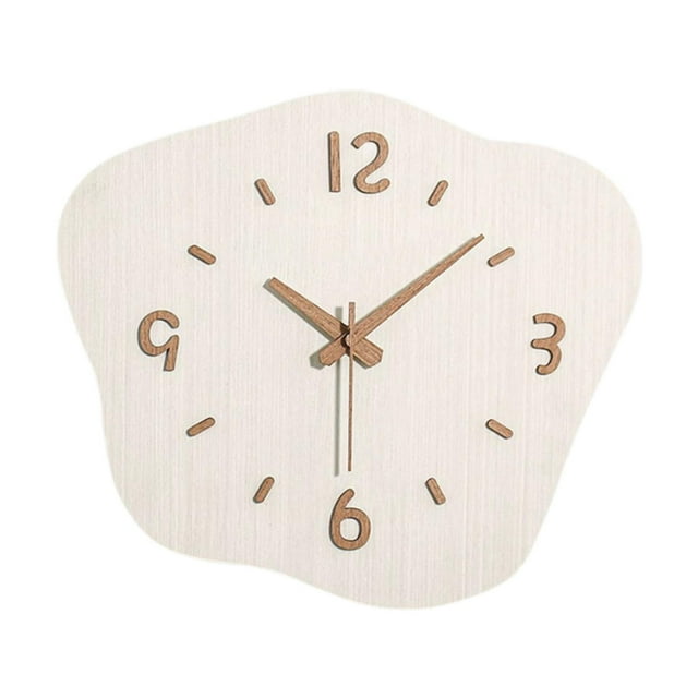 Reloj de pared Decoración de pared Artesanía Silencioso Decoración minimalista Reloj asimétrico para Blanco