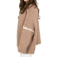 thumbnail image 2 of Women'S Oversized Cardigan Sweaters Fall Long Lantern Sleeve Knit Open Front Khaki L, 2 of 8