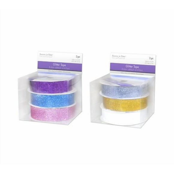 Glitter Ribbon Tape 3pk - 2 Styles Asst