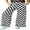 01-FP-Black White Plaid, variant on JWD Women's Checkered Wide Leg Pants Casual Elastic Waist Comfy Loose Fit Trousers with Pockets Black White Plaid L