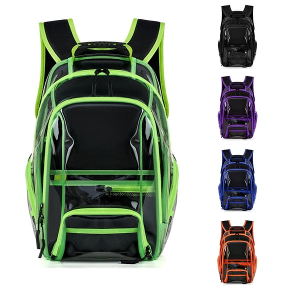 UJNDER Students Cool Transparent Large Capacity School Backpack for Concert Stadium and Daily School Use,Green,Large