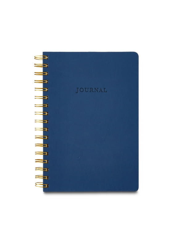 Pen+Gear PU Cover Journal, Navy, 240 Pages, Spiral, Uncoated Paper.