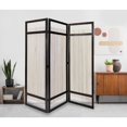 thumbnail image 5 of Light and Dark Rattan Three Panel Room Divider Screen, 5 of 5