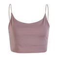 thumbnail image 1 of ITFABS Femmes Fronde Top Couleur Unie Récolte Bas de Poitrine Sexy Bodycon Top Vêtements, 1 of 3
