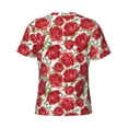thumbnail image 6 of Vsdgher Rose Flowers Print Men's Dry Fit Mesh Athletic Shirts Moisture Wicking Tennis T-Shirt Tops, 6 of 9