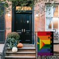 thumbnail image 3 of Pride Flags EVERYONE IS WELCOME HERE Progress Pride Garden Flag 12"x18" Double Sided Burlap LGBTQ Rainbow Flag Small, Inclusive Gay Flag Lawn Flag for Outdoor Outside Decor, 3 of 6