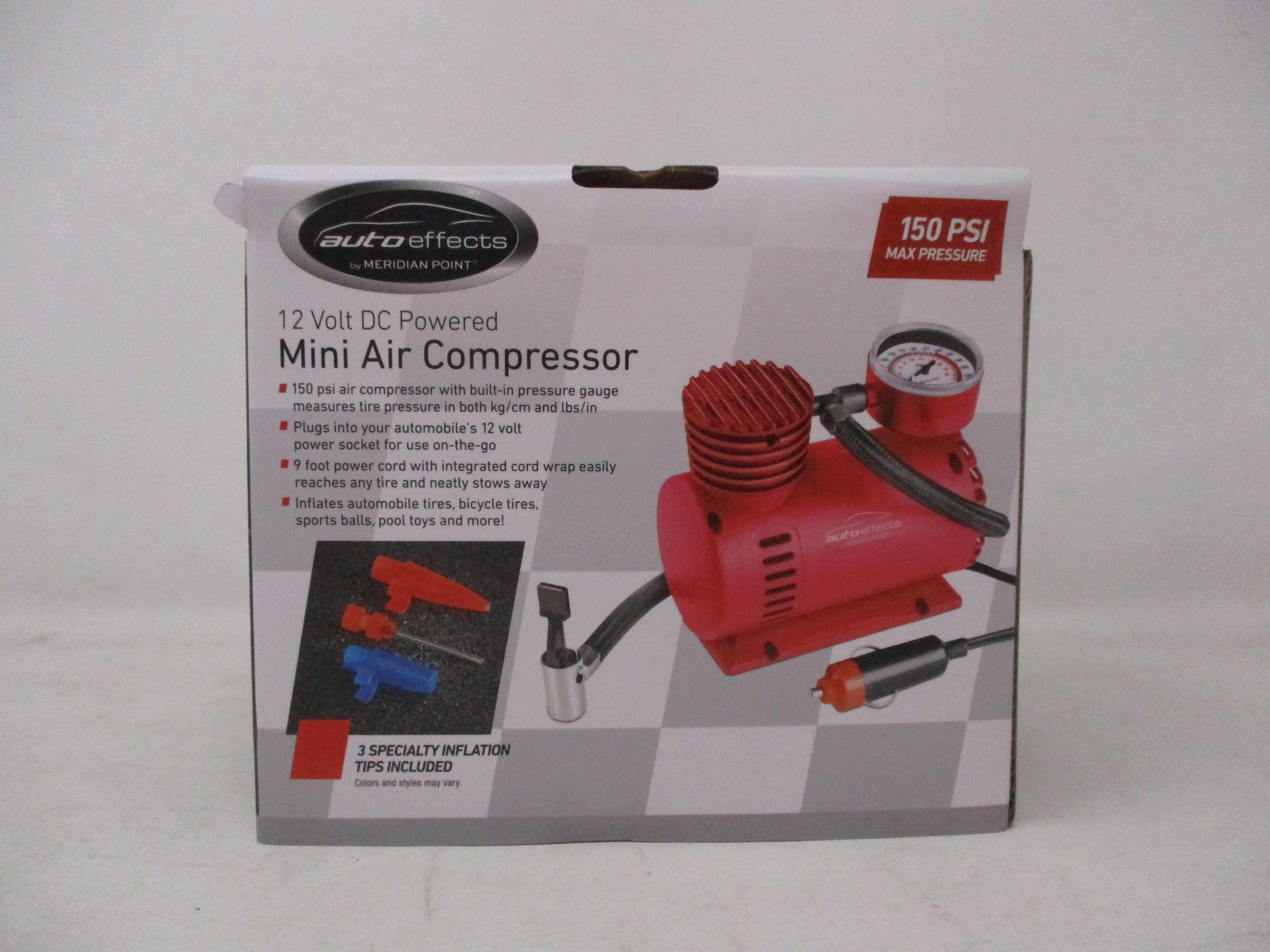 Auto Effects By Meridian Point 12 Volt DC Powered Mini Air Compressor