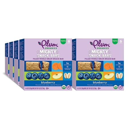 Plum Organics Mighty Snack Bars for Toddlers: Blueberry - 6 Ct 8 Pack Baby Food