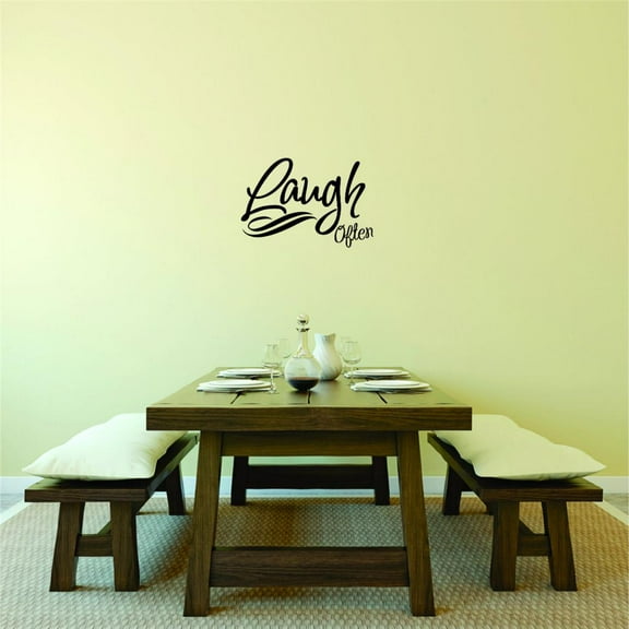 Decal - Peel & Stick Wall Sticker : Laugh Often Inspirational Life Quote Living Room Bedroom Home Decor Picture Art 10x20 Inches