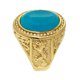 thumbnail image 2 of Anillo de acero inoxidable Zulema para hombre de patrón de dragón vintage de gema azul ovalada, 2 of 8