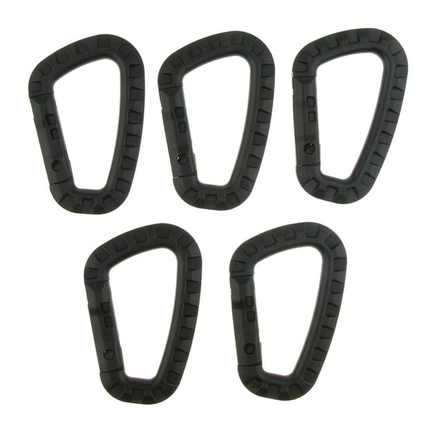 5 Piezas Mosquetón D Llavero Clip Camping Negro Sunnimix Clip de mosquetón para llavero