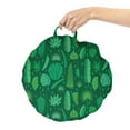 thumbnail image 2 of Tropical Round Floor Cushion with Handle, Illustration of Various Jungle Elements, Decorative Pillow for Living Room & Dorms, 18" Round, Fern Green Hunter Green, by Ambesonne, 2 of 4