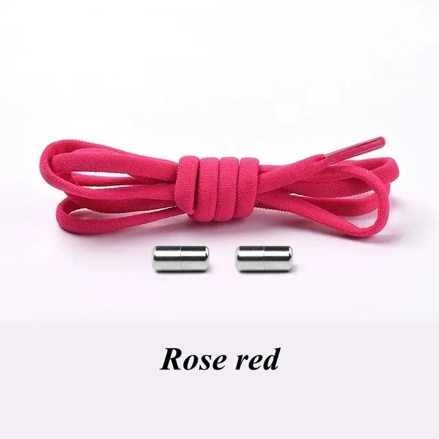 2025 Cordones elásticos de 100 cm sin atar, cordones de metal con cierre para zapatillas de deporte para niños y adultos, cordones rápidos, cordones semicirculares