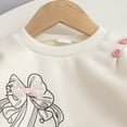 thumbnail image 6 of NIEWTR Kids Sweatsuits Girls 2 Piece Set Toddler Infant Girl Long Sleeve Crewneck Top with Relaxed Fit Sweatpants Casual Loungewear for Play Fall Winter(A-White,4 Years), 6 of 7