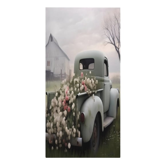 RKSupls Vintage Truck Flower Field Microfiber Beach Towel Absorbent Compact Towels for Swimming Pool Beach Travel Things for Vacation Essentials Adult Gift,61.4×30.3Inch