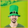 thumbnail image 5 of ZQUUVOU St Patrick’s Day Top Hat Green Satin Hat with Velvet Ribbon Gold Buckle for Leprechaun Festival Party Decorations Green A, 5 of 5