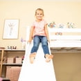 thumbnail image 4 of Max & Lily Twin Loft Bed with Slide, Solid Wood Loft Beds with Ladder for Kids, White, 4 of 12