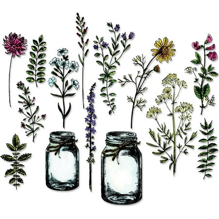 UPC: 0630454239468 | Sizzix Thinlets Die Set 16PK – Flower Jar by Tim Holtz