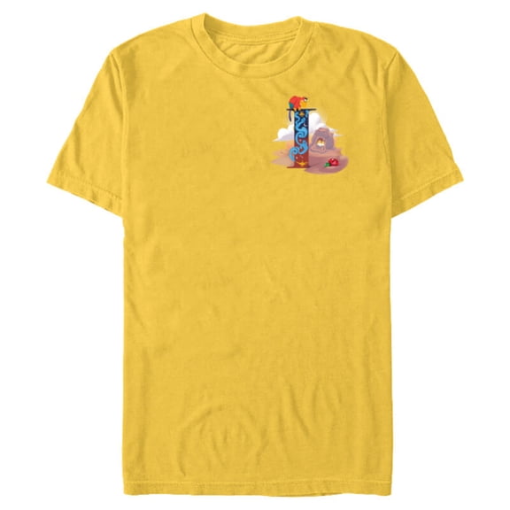 Disney Villains Alphabet Monogram Aladdin Letter I for Iago - Short Sleeve Blended T-Shirt for Adults - Customized-Yellow