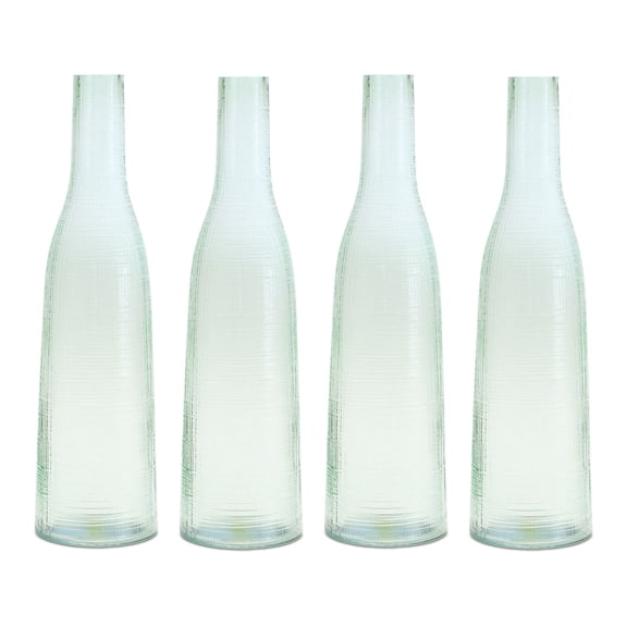 Melrose Green Glass Bottle Vase (Set of 4)