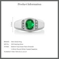 thumbnail image 6 of Gem Stone King Men's 925 Sterling Silver Green Simulated Emerald and White Created Sapphire Ring (1.06 Cttw, Available in Size 7, 8, 9, 10, 11, 12, 13), 6 of 6