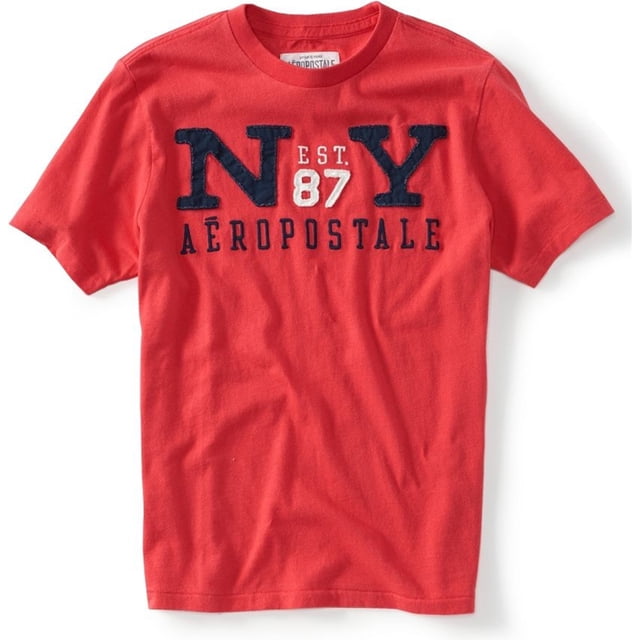 Aeropostale - Camiseta gráfica para hombre N Est 87 Y, rosa, pequeña