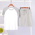 thumbnail image 3 of JTieacloth Comfy Nightwear Mens Summer Home Wear Casual Pajamas Home Set White, 3 of 3