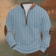 thumbnail image 1 of Blusas y camisas de manga larga con cuello redondo para hombre, talla grande, tejido de punto, estampado, media cremallera, cuello redondo, estampado vintage, manga larga, blusa de poliéster para homb, 1 of 4