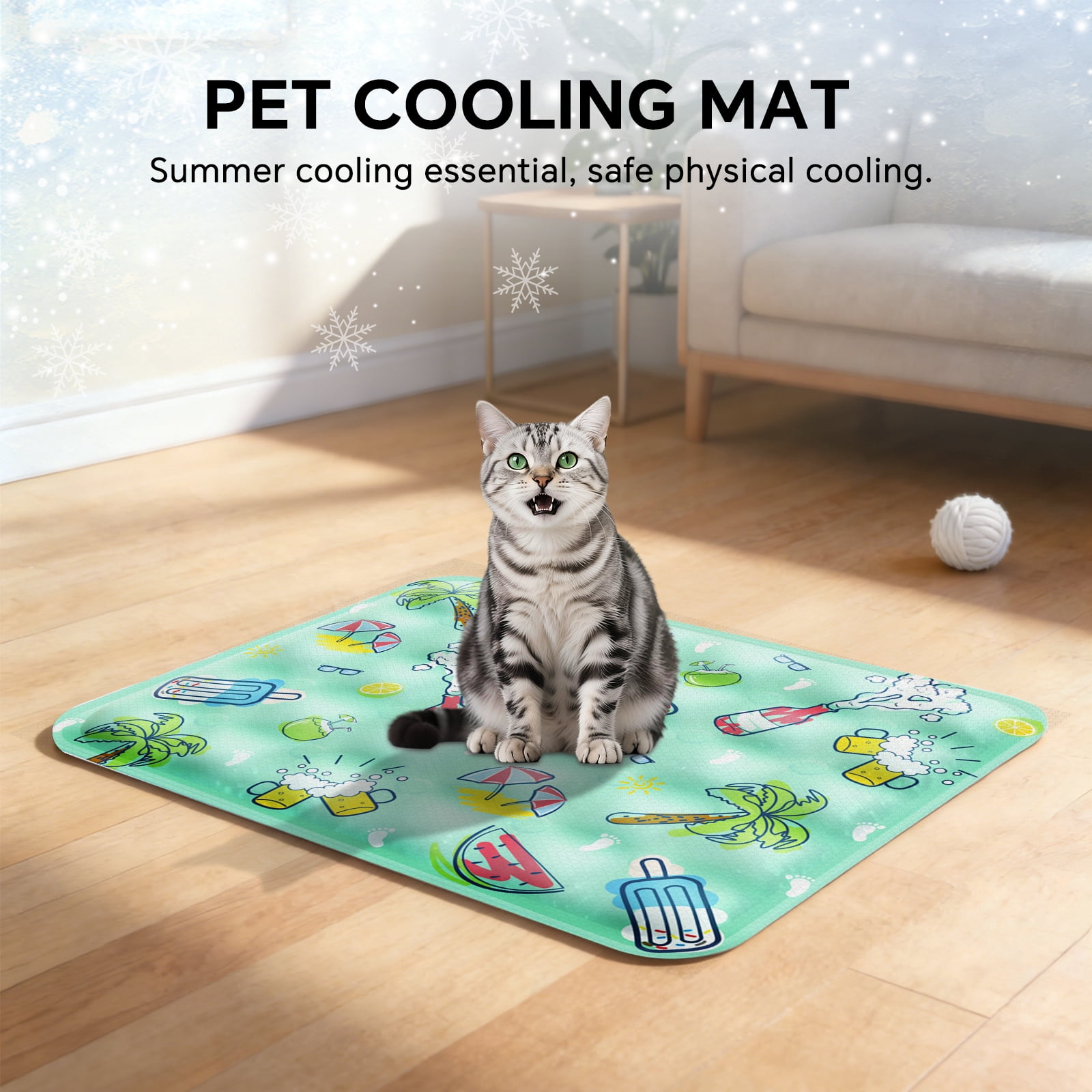 Pet Cooling Mat, Instant Cool Gel Pad for Dogs & Cats, Summer Instant Chill No Refrigeration, Portable Reusable Sleeping Bed (70*120cm/27.56*47.24in)