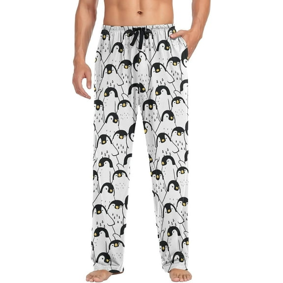 SKQIT Men's Pajama Pants Penguin Soft Lounge Sleepwear Pjs Bottoms with Pockets