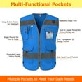 thumbnail image 4 of TCCFCCT Blue Safety Vest for Men Women 9 Pockets High Visibility Reflective Vest for Safety, Work Vest with Reflective Strips, Meets ANSI/ISEA Standards, (X-Large), 4 of 7