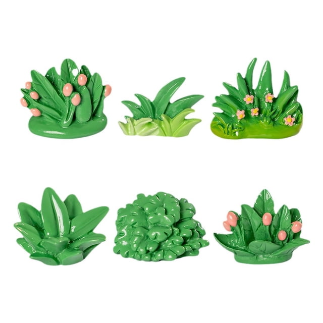Set de esculturas de arbustos de hierba de resina para jardines en miniatura