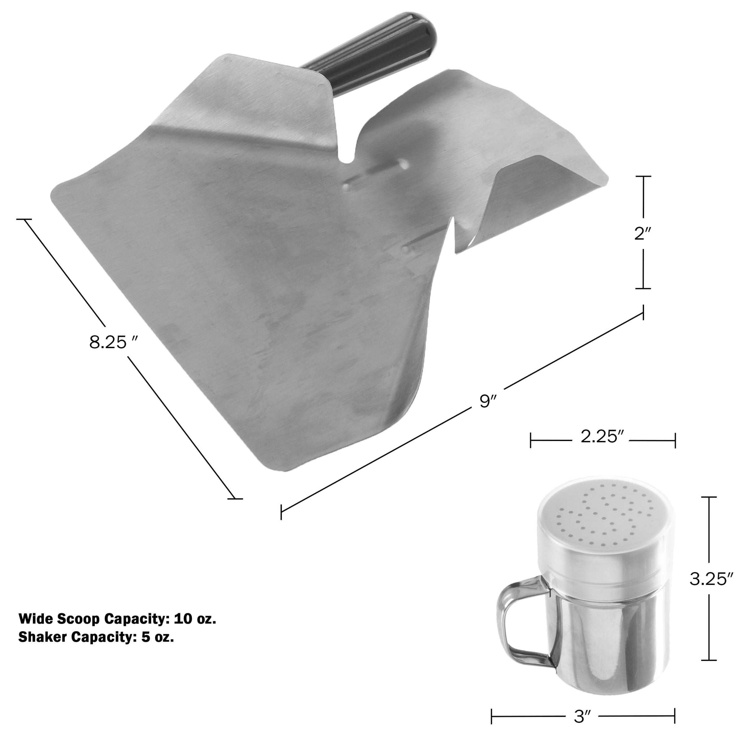 Popcorn Scoop and Seasoning Shaker Set – 2-Piece Stainless-Steel Serving Accessories Kit with Scooper and Saltshaker Dredge by Great Northern Popcorn