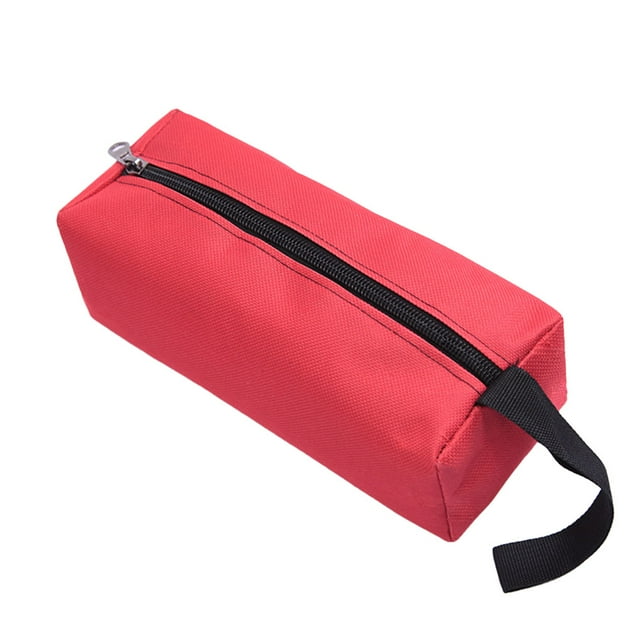 Electronicheart Sac de Rangement Pochette à Outils Matériel Sac Finition Soignée Imperméable Léger avec Fermeture Éclair Organisateur d'Outils Multifonction Noir Rouge 25*8.5*7