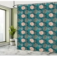 thumbnail image 4 of Ambesonne Leopard Shower Curtain, Hexagons in Various Prints, 69"Wx70"L, Dark Teal Pale Salmon, 4 of 4