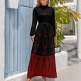 thumbnail image 3 of Vestido largo Night Stars (granate/negro) ropa de verano para mujer 2024 Vestidos elegantes Vestido largo de mujer Vestido de verano para mujer 2024, 3 of 4