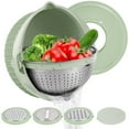 thumbnail image 1 of Ensemble de Passoire de Cuisine avec Bol Mélangeur en Plastique, Passoires Alimentaires Rotatives à 360° avec Râpes à 3 Fils, Passoire à Pâtes en Acier Inoxydable avec Poignée, Passoire à Riz, Essoreuse à Salade, Panier de Lavage de Légumes, 1 of 11