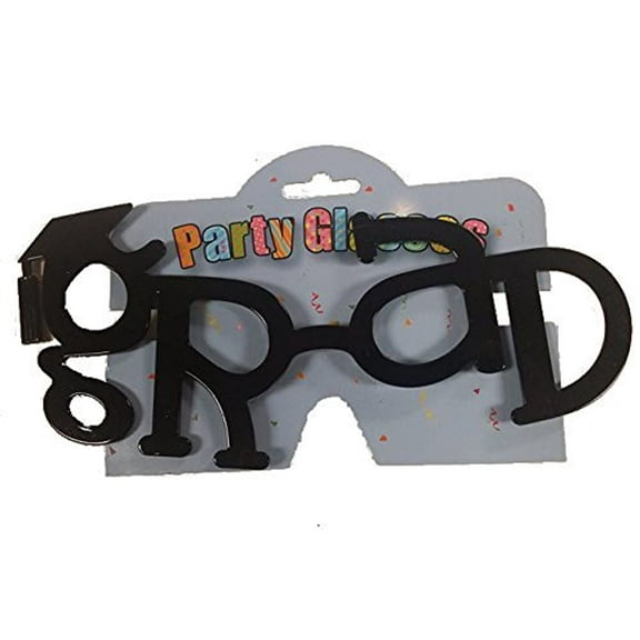 Grad Party Glasses Black Plastic