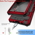 thumbnail image 6 of for Samsung Galaxy S22 Ultra case (6.8 Inch) Metal Hard  2022 Phone Case para Screw Built-in Screen Lens Protection Military Grade [Note The Fingerprints Don't Work] Red, 6 of 11