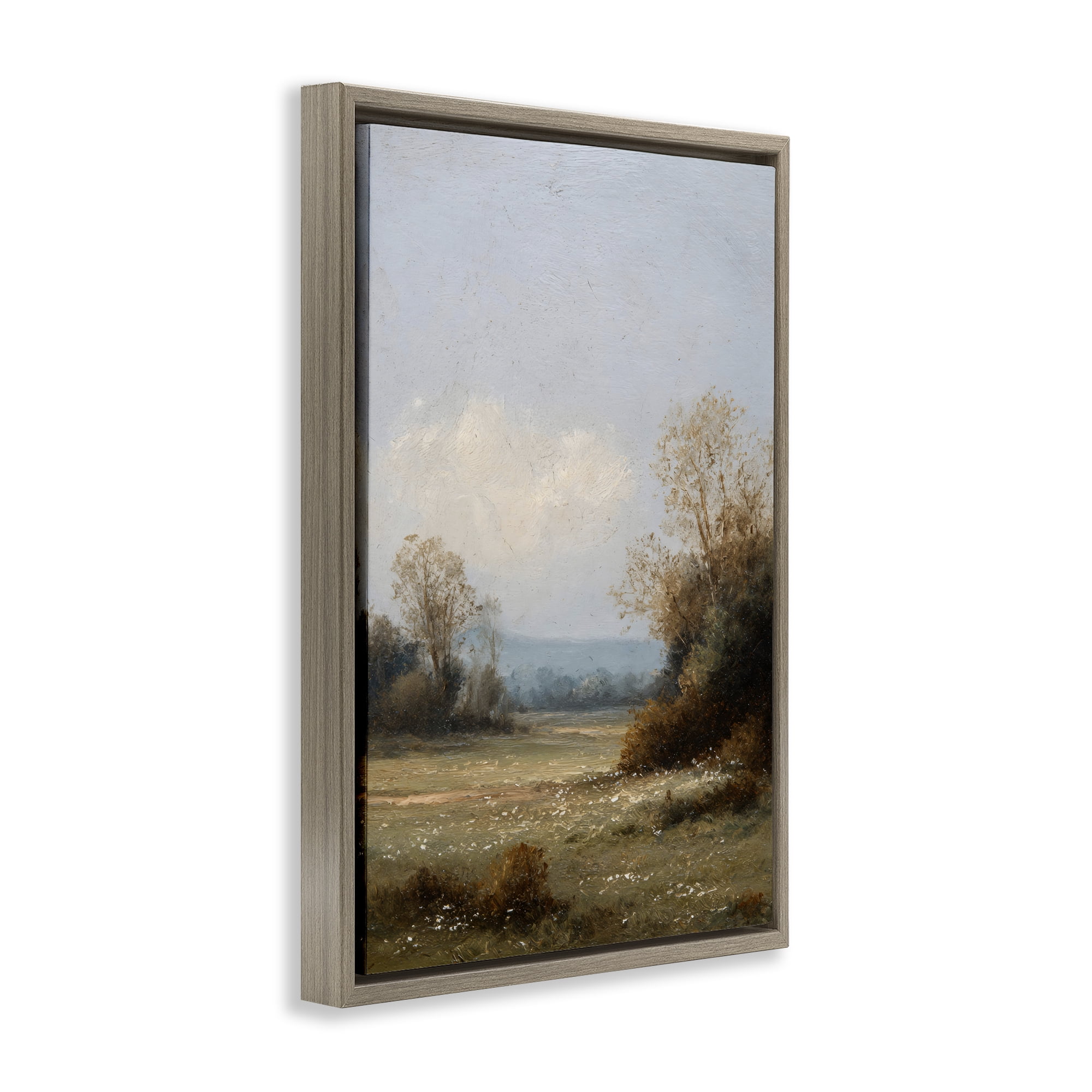 Stupell Industries Silent Little Meadow Brown Framed Floater Canvas Wall Art, design by Petal Prints Design