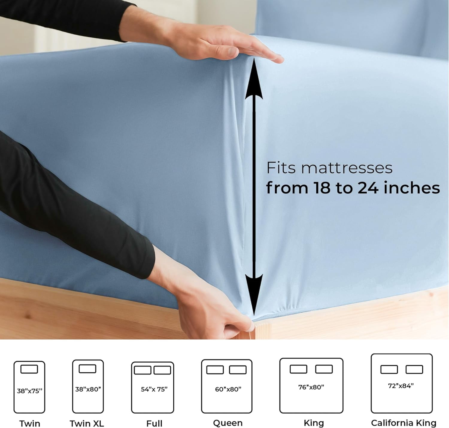CGK Linens 6-Piece Extra Deep Pocket Sheet Set With Extra Matching