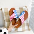thumbnail image 5 of 2025 Clearance! asdoklhq Slip On Shoes for Women,Women Independence Day Sunflower Printing Slope Heel Flat Toe Shoes Sandals, 5 of 7