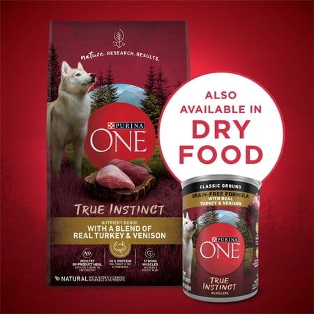 PURINA ONE SMART BLEND WET DOG FOOD, HIGH PROTEIN SOFT TURKEY & VENISON, 13 OZ CAN