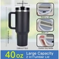 thumbnail image 2 of 40oz Stainless Steel Tumbler with Lid & Straw – Insulated Travel Mug for Hot & Cold Drinks, Durable, Leak-Proof, Perfect for Outdoors, Gym, & Office (Beige), 2 of 3