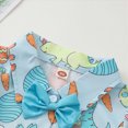 thumbnail image 5 of Kaprioy Baby Boy Outfit Toddler Baby Boy Short Sleeve Dinosaurs Print Bow Tie Button Down Shirt Top Shorts 2Pcs Set Gentleman Suit, 5 of 7