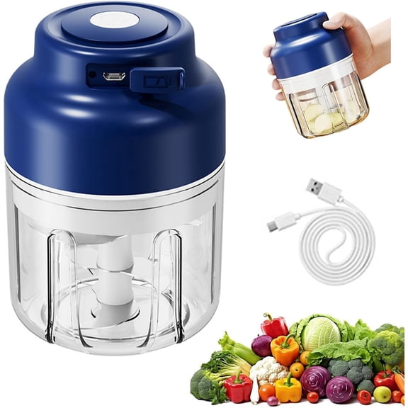 2026 New Household Electric Garlic Crusher, Rechargeable Mini Food Chopper with USB Cable, Strong Battery Life, One-Touch Operation for Chopping Garlic, Onion