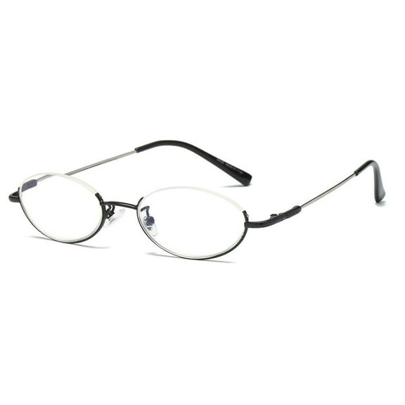 Reversal Frame Blue light Blocking Reading Glasses for Women 1.00 Designer Metal Oval Readers 1.00 Strength