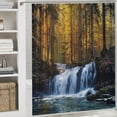 thumbnail image 6 of Orinice Autumn Forest Waterfall Shower Curtain Autumn Landscape Jungle Natural Scenery Seasonal Landscape Tree River Stone Fabric Bathroom Decoration Set With Hooks 60x72, 6 of 7