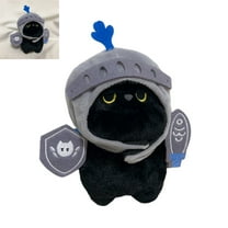 Wizlet Cat Knight Stuffed Plush,Creative Soft Black Cat Plush Adorable Stuff Toys, Black Cat Stuffed Animals Plush, Soft Cute Kids Toys for Home Kids Bedroom