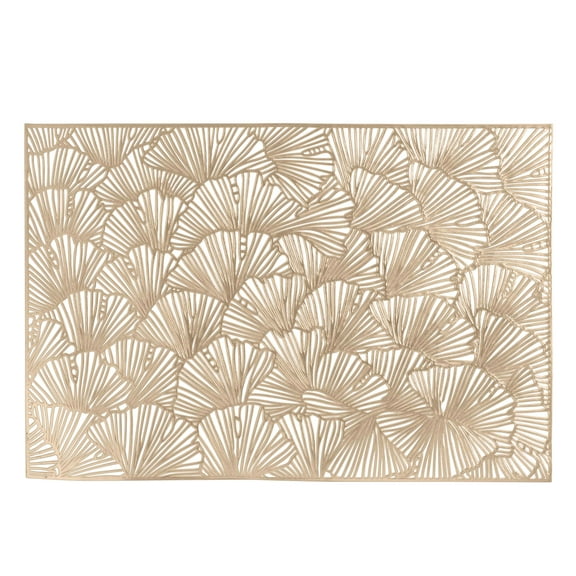 Home Details Set of Four Shell Laser Cut Table Place Mat, Gold